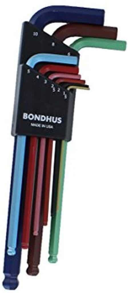 Bondhus 69499 Ball End L-Wrench Set w/ColorGuard Finish